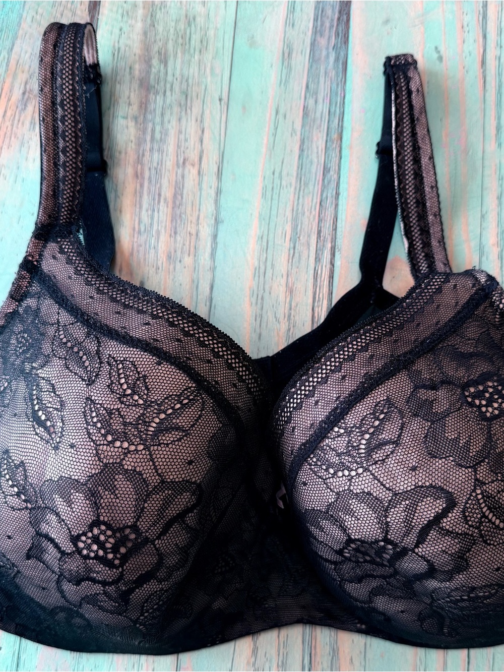 Cacique Black Lace Full-Coverage Bra